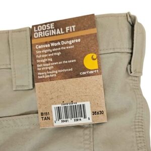 Carhartt Men's Loose Fit Original Beige Canvas Work Pants NEW 36x30
